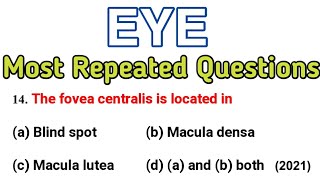 MCQ on Eye  Sense Organ MCQ  Most Important Questions For NEET 2024 [upl. by Uhsoj]