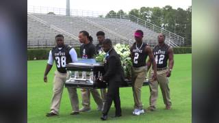 Football players carry teammates coffin into the end zone [upl. by Warram]