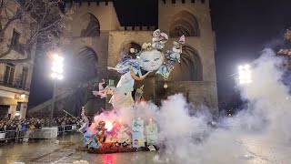 Nit de Cremà  Falla Serranos Plaza Los Fueros  Burning the Figures for Fallas 2022 [upl. by Anyahs]