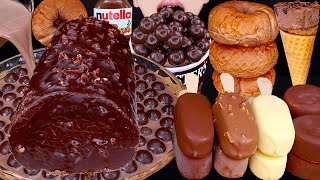 ASMR MALTESERS CHOCOLATE MILK MAGNUM ICE CREAM CAKE NUTELLA DESSERT MUKBANG 몰티져스 먹방咀嚼音 EATING SOUNDS [upl. by Stovall]