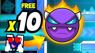 10 EASY DEMONS FACILES  GEOMETRY DASH 22 [upl. by Carthy]