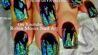 Shattered Glass Nails  1st Holochrome Video HOLO Nail Art Design Tutorial ever [upl. by Alleul]