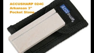 ACCUSHARP Arkansas 3quot Pocket Stone 024C Knife Sharpener Demo SurvivalGeek [upl. by Ardnasyl]