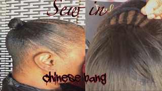 Diy sew in Chinese bang NO LEAVE OUT [upl. by Ettenav]