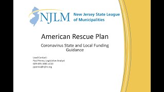 NJLM May 21 2021 ARP Briefing for Municipalities [upl. by Mosa]