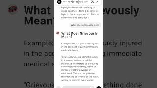 What Does Grievously Mean [upl. by Vinia]