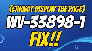 How to fix ps4 error code WV338981 cannot display the page [upl. by Ramraj]