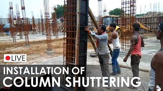 Installation of Column Shuttering Shuttering for Column  How to Install Column Formwork [upl. by Neffirg]