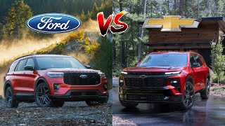 2025 Ford Explorer STLine vs 2025 Chevrolet Traverse Z71 Compared  SUV Battles  MotorNation [upl. by Maddock366]