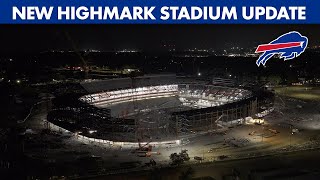 New Highmark Stadium Nighttime Drone Construction Update  Buffalo Bills [upl. by Edris227]