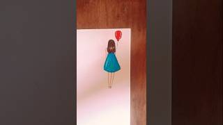 Cute beautiful girl drawing shorts shortsvideo [upl. by Oneil]