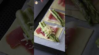 Feuilletés aux asperges jambon et fromage fondant 😎 recettefacile cuisinefacile ptitchef [upl. by Annalla]