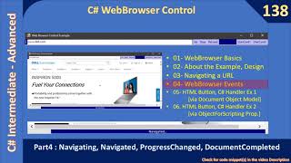 C WebBrowser  Part 4  Events Navigating DocumentCompleted  C Advanced 138 [upl. by Reginauld]