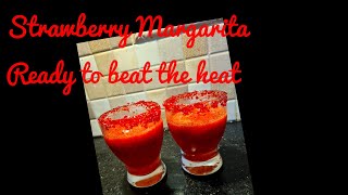 Strawberry Margarita Recipe II How to make a Frozen Strawberry Margarita CravingsforFoodies [upl. by Arotak]