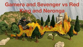 Stop motion Gamera Sevenger vs Red King Neronga [upl. by Eittel]