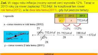 Dany jest procent  Zadanie związane z inflacją  Matfiz24pl [upl. by Rosaleen]