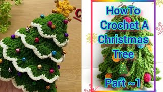 Crochet Christmas Tree 🎄 Christmas Ornaments  Part 1 crochet christmas tree [upl. by Faustena625]