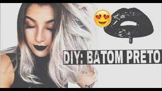 DIY Como fazer batom preto SEM GASTAR NADA  Camila Carregal [upl. by Alleb677]