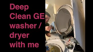 Deep Clean  GE Stacked WasherDryer Combo  PART 1  Lint Mesh [upl. by Cirdnek]