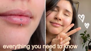 VERTICAL LABRET 101  piercing amp healing process how to hide selfconfidence 🌈 [upl. by Sesmar]