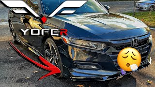 Yofer front lip install 20182020 accord [upl. by Ryun]