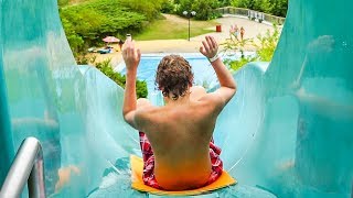 Aquaréna Mogyoród  Flying Carpet Slides  Dueling Mat Waterslides Onride POV [upl. by Hagile]