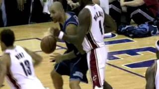 LeBron James blocks Carlos Boozer [upl. by Atteuqram460]