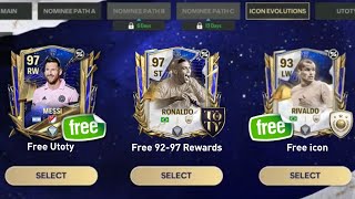 WOW FREE 9297 OVR UTOTY amp ICON FREE FC MOBILE 24  97 OVR MESSI TOTY EVENT FC MOBILE [upl. by Einahteb461]