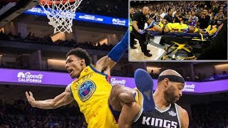 Patrick McCaw Scary Injury Over Vince Carter [upl. by Yahsal]