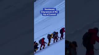 Shocking footage shows recklessly long queues at top of Everest [upl. by Kellene]