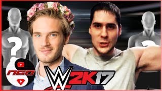 Pewdiepie amp  vs PopularMMOs amp   YoutubersHeroes Round 1  WWE 2K17 s6e10 [upl. by Nolita]