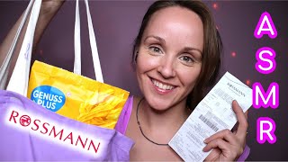 ASMR KLEINER ROSSMANN FOOD HAUL ❤️🥭🫒 GLASS TAPPING amp KNISTERN CRINKLING 💜 SANFT GEFLÜSTERT [upl. by Ettennal]