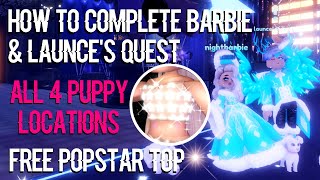 How To Complete Puppy Quest ALL 4 Puppy LOCATIONS for FREE Popstar Top Royale High New Years 2022 [upl. by Nemrac]