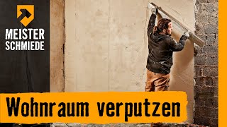 Wohnraum verputzen  HORNBACH Meisterschmiede [upl. by Saxet]