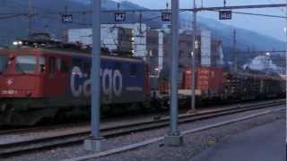 SBB Re 66 quot11645 Colombier quot arriving in Thun 160311 [upl. by Nevuer]