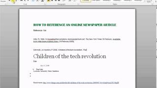 How to reference an online newspaper article [upl. by Adela]