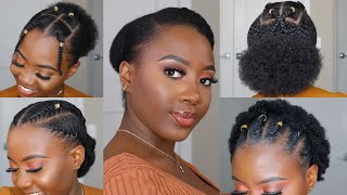 4C Hairstyles For Short Hair  Perfect for school amp work 👸🏿 [upl. by Carper]