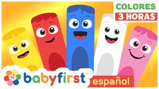 Colores en español para niños  La Pandilla de Colores  3 HORAS  Todos los colores  BabyFirst TV [upl. by Astrea]