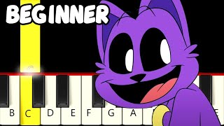 You lied CatNaps theme  Fast and Slow Easy Piano Tutorial  Beginner [upl. by Hairas]