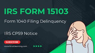 IRS Form 15103  Form 1040 Return Delinquency [upl. by Ennovyhs934]