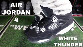 Air Jordan 4 White Thunder Honest Review  On Feet Action [upl. by Noni]