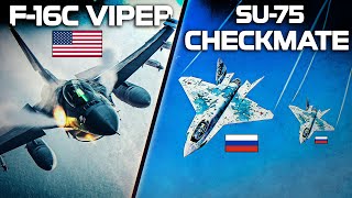 Su75 Checkmate Vs F16C Viper  Deep Interdiction Mission  DCS [upl. by Bywoods523]