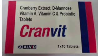 Cranvit Tablets Cranberry Extract DMannose Vitamin A Vitamin C amp Probiotic Tablets [upl. by Nivlem354]