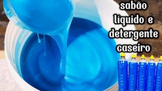 como fazer sabão líquido detergente caseiro com 500 ml de óleo [upl. by Mackler]