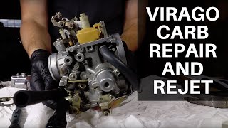 Motorcycle Carburetor Repair Rejet and Adjustment Yamaha Virago 1100 [upl. by Jazmin]