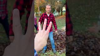 Hilarious Leaf Prank on Dad prank family fall [upl. by Anilem]