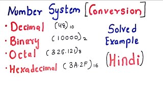 BinaryDecimalOctal Hexadecimal Conversion in hindi Part 1  DLDA  digital Logic  Lectures [upl. by Ainel772]