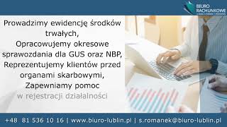 Biuro rachunkowe księgowość Lublin Aleksandra Kasiak Stefan Romanek Teresa Krzeszowiec [upl. by Kaleena]