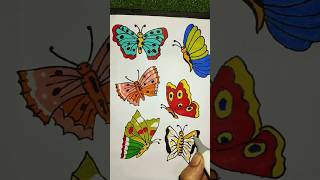 Butterfly Drawing and Colourso many butterflies drawing youtube jsv creation shorts [upl. by Snider]