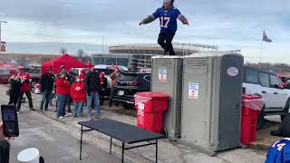 Bills Fan Jumps Thru Table Chiefs Vs Bills  AFC Divisional Game January 23 2022 [upl. by Killian]